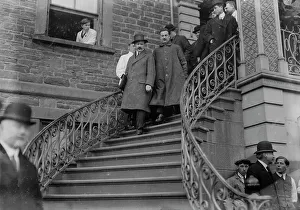 Tuberculosis Prints: Dr. F.F. Friedmann leaving hospital, 1913. Creator: Bain News Service