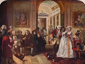 Flirting Prints: Dr. Johnson in Ante-Room of Lord Chesterfield, 1748, (c1915). Artist: Edward Matthew Ward