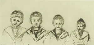 In A Row Prints: Dr. Linde's Four Sons, 1902. Creator: Edvard Munch