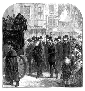 Mourner Prints: Dr. Livingstone's remains at Southampton: procession to the railway station