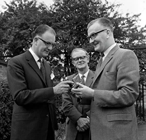 Dr Lowe of ICI being presented with a camera, Denaby Main, South Yorkshire, 1962