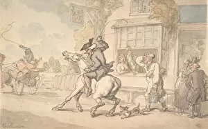 Doctor Syntax Gallery: Dr. Syntax with a Balky Horse Before an Inn, 18th-19th century
