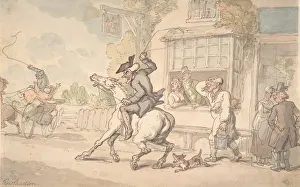 Doctor Syntax Gallery: Dr. Syntax with a Balky Horse Before an Inn, 18th-19th century
