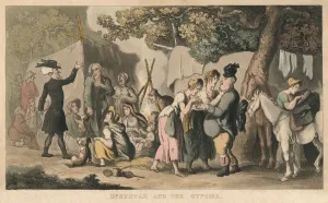 Campfire Prints: Dr Syntax and the Gypsies, 1820. Artist: Thomas Rowlandson