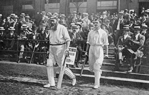 Cricket Prints: Dr WG Grace, English cricketer, walking out to bat, c1899. Artist: WA Rouch