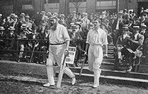 Cb Fry Collection: Dr WG Grace, English cricketer, walking out to bat, c1899. Artist: WA Rouch