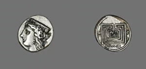 Drachm (Coin) Depicting the Goddess Hera, 350-220 BCE. Creator: Unknown