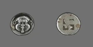Gorgon Prints: Drachm (Coin) Depicting a Gorgon, early 5th century BCE. Creator: Unknown