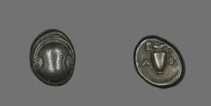 Drachma Prints: Drachm (Coin) Depicting a Shield, 5th-4th century BCE. Creator: Unknown