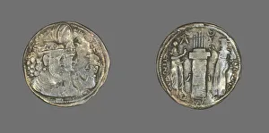 Zoroastrianism Prints: Drachm (Coin) Portraying King Varahran II, 238-275. Creator: Unknown