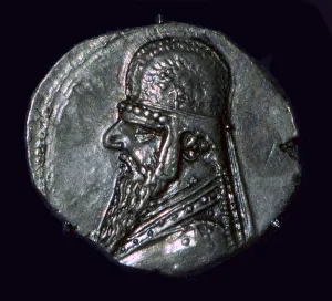 Currency Prints: Drachma of King Mithridates II of Parthia, c1st century BC