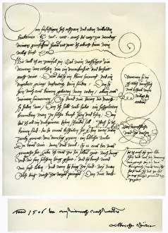 Bilibald Pirckheimer Gallery: Draft of Albrecht Durers dedication to Bilibald Pirckheimer, c1523. Artist: Albrecht Durer
