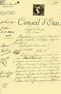 Napo Collection: Draft decree on the form and composition of the imperial seal, 10 July 1804, (1921)