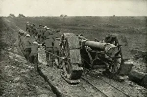 W Stanley Macbean Knight Prints: Dragging the Guns to New Advance Positions, (1919). Creator: Unknown