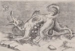 Agostino Prints: The Dragon and the Bee, ca. 1514-36. Creator: Agostino Veneziano