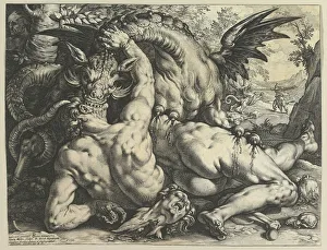 Naked Gallery: The Dragon Devouring the Companions of Cadmus, 1588. Creator: Hendrik Goltzius