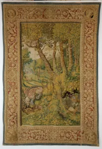 Gold And Silver Threads Prints: Dragon eating eggs (Tapestry), Mid of 17th cen Artist: Anonymous