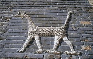 Mesopotamian Gallery: Dragon, glazed bricks, Ishtar Gate, Babylon, Iraq