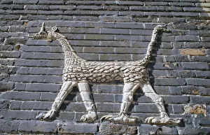 Mesopotamian Gallery: Dragon, glazed bricks, Ishtar Gate, Babylon, Iraq