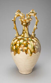 Amphora Collection: Dragon-Handled Amphora, Tang dynasty, (A. D. 618-907), 1st half of 8th century