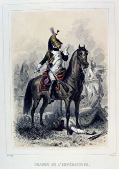 Dragon de L Imperatice, (Light Dragoons), 1859. Artist: Auguste Raffet