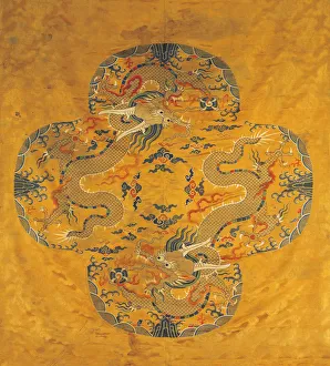 Dragon silk brocade fabric, End of 16th cen Creator: Anonymous master