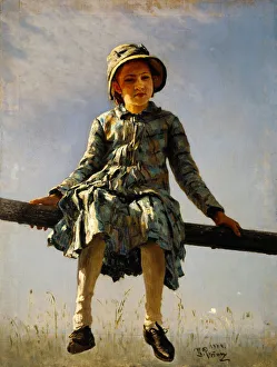 Ilya Yefimovich 1844 1930 Prints: Dragonfly. Painters daughter portrait, 1884. Artist: Repin, Ilya Yefimovich (1844-1930)