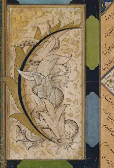 Dragons Prints: Two Dragons Entwined on a Spray of Stylized Foliage (image 2 of 2), c1575. Creator: Anon