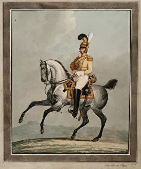 Sauerweid Gallery: Dragoon officer of the Royal Saxon Army. Artist: Sauerweid, Alexander Ivanovich (1783-1844)