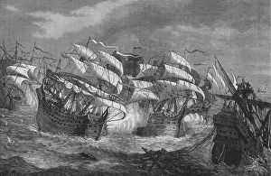Drake Attacking the Spanish Treasure Ship, c1578, (c1880)
