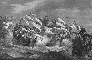 Drake Attacking the Spanish Treasure Ship, c1578, (c1880)