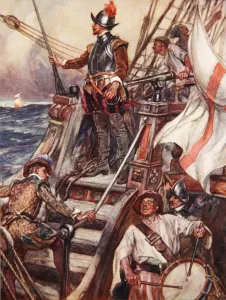 Beating Gallery: Drakes Drum, illustration from Drakes Drum and Other Songs of the Sea, 1905