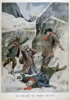 Rhone Alpes Collection: Drama on Mont Blanc, Alps, 1902