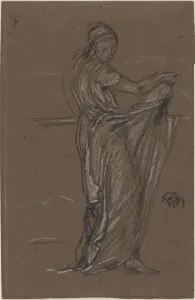 Draped Female Figure, 1870-1873. Creator: James Abbott McNeill Whistler Draped Female Figure, 1870-1873. Creator: James Abbott McNeill Whistler