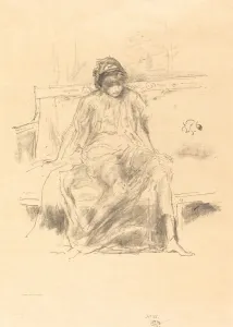 Rosenwald Collection Prints: The Draped Figure, Seated, 1893. Creator: James Abbott McNeill Whistler