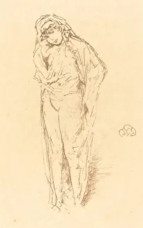 Rosenwald Collection Prints: Draped Figure, Standing, 1891. Creator: James Abbott McNeill Whistler
