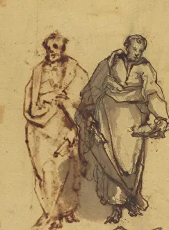 Alberti Cherubino Prints: Two Draped Figures. Creator: Cherubino Alberti