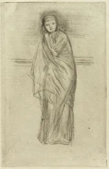 Nervous Prints: Draped Model, 1870. Creator: James Abbott McNeill Whistler