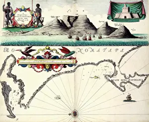 Africans Prints: A Draught of Cape Bona Esperanca by Iohn Seller Hydrographer to the King
