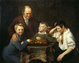 The Draughts Game, 1824. Artist: Pnin, Pyotr Ivanovich (1803-1837)