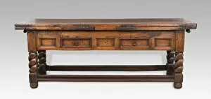Inlaying Gallery: Draw Table, Switzerland, 1645. Creator: Unknown