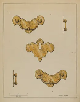 Drawer Prints: Drawer Pulls, c. 1936. Creator: Janet Riza
