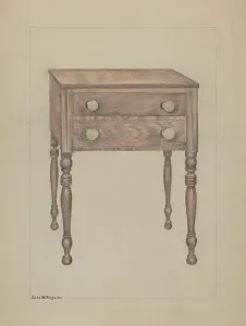 Drawer Prints: Two Drawer Stand, c. 1936. Creator: Edith Magnette