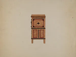 Martin Partyka Prints: Two Drawer Sunflower Chest - side view, c. 1936. Creator: Martin Partyka