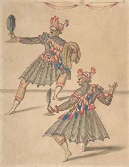 Pen And Brown Ink Prints: Drawing of Two Americans for Ballet de la Douairiere de Billebahaut, 1626