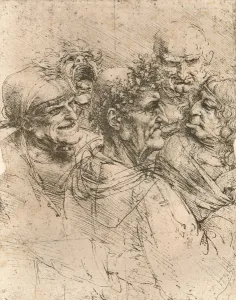 Jean Paul Prints: Drawing of caricatures, c1472-c1519 (1883). Artist: Leonardo da Vinci