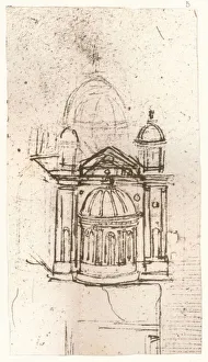 Drawing of ecclesiastical architecture, c1472-c1519 (1883). Artist: Leonardo da Vinci