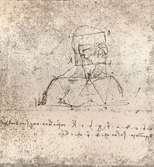 Drawing illustrating the theory of the proportions of the human figure Drawing illustrating the theory of the proportions of the human figure