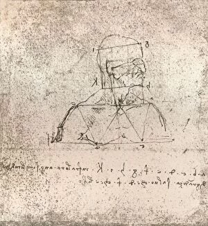 Theory Gallery: Drawing illustrating the theory of the proportions of the human figure, c1472-c1519 (1883)