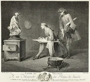 Jacques Philippe Lebas Prints: The Drawing Lesson, 1749. Creator: Jacques Philippe Le Bas